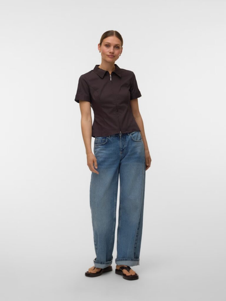 veromoda vmlotus2 4zippershirtwvn brun 1