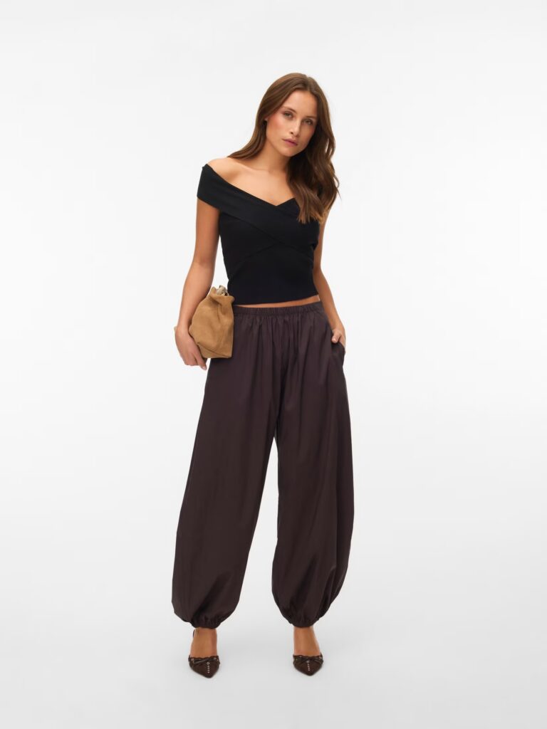 veromoda vmlotusnwballoontrouserswvnret brun 1