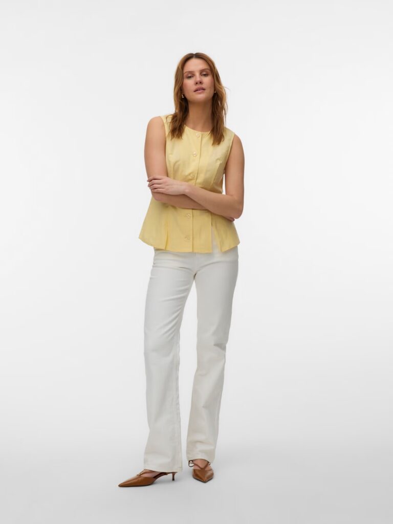 veromoda vmselmawaistcoatwvnnoos gul 1